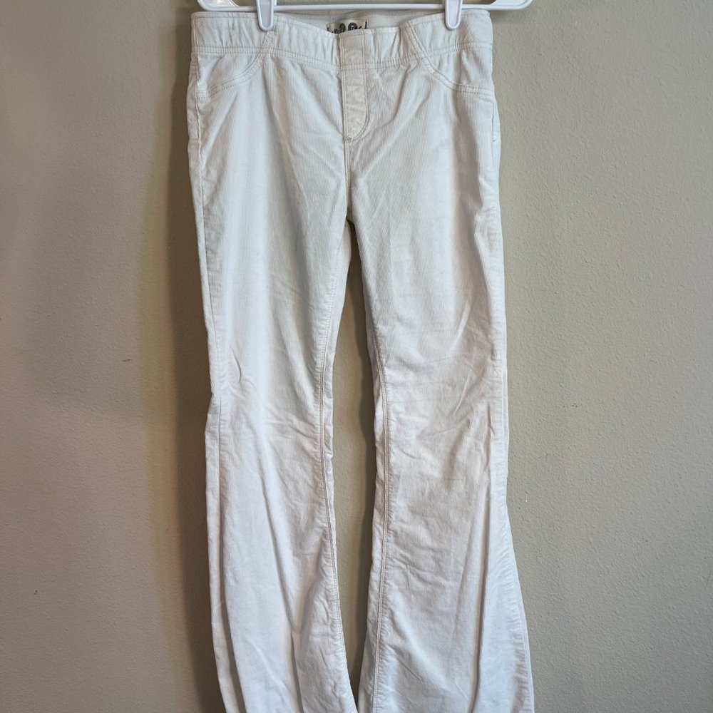 FREE PEOPLE CREAM FLARE CORDUROY PANTS SIZE 29 EUC